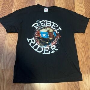 Rebel Rider Motorcycle T Shirt Vintage 90s Large Black Rare